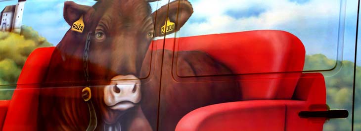 Airbrush pro Kravín Hrobice na dodávce Mercedes-Benz Sprinter.
