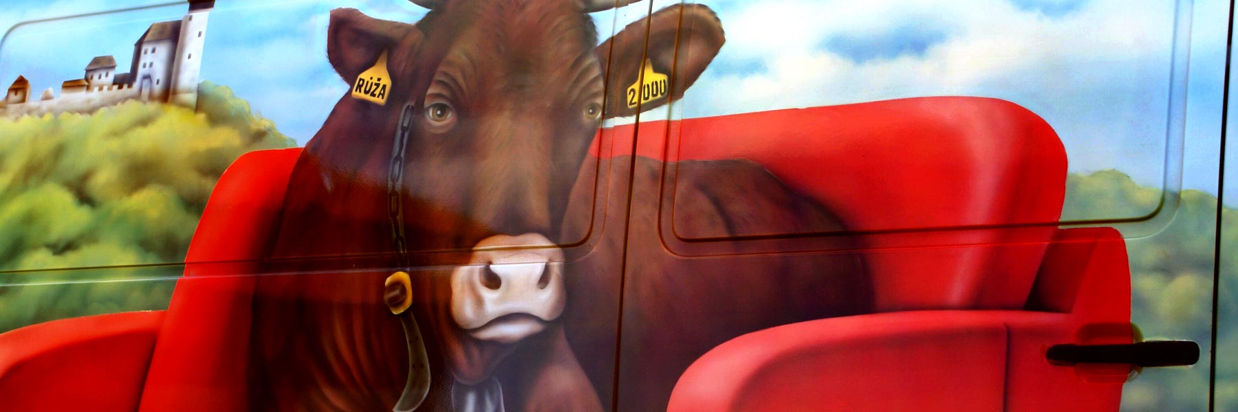 Airbrush pro Kravín Hrobice na dodávce Mercedes-Benz Sprinter.